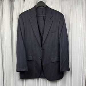 Lauren Ralph Lauren Mens Pinstripe‎ Two Button Wool Blazer Jacket
